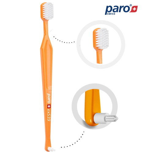Paro Classic 2w1 exS39 - Bardzo miękka szczoteczka do zębów ze szczoteczką międzyzębową