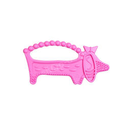 Luu Kids Gryzak sensoryczny dla niemowląt Luuie The Dog Pink