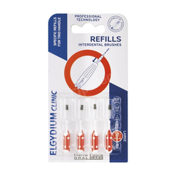 ELGYDIUM Clinic Interdental Brushes Refills Red 4444 Wkłady do szczoteczek międzyzębowych Elgydium 4 sztuki