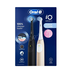 Oral-B iO 2 DUO Night Black/Calm Pink Zestaw dwóch szczoteczek elektrycznych magnetycznych