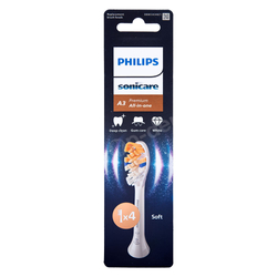 PHILIPS Sonicare A3 Premium All-in-One Prestige White HX9094/87 białe końcówki do szczoteczki sonicznej 4 sztuki