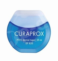 CURAPROX DF 820 PTFE Floss Tape - Teflonowa, miętowa taśma dentystyczna nasączona chlorheksydyną 35m