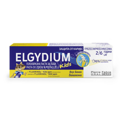 Elgydium KIDS bananowa pasta do zębów dla dzieci 2-6 lat z kompleksem Fluorinol Protect+ 50 ml