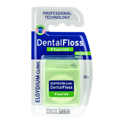 ELGYDIUM Clinic Dental Floss Fluoride Cool Mint Nić dentystyczna z fluorem, orzeźwiająca mięta 35 m