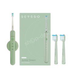 Zestaw SEYSSO Junior Green Szczoteczka soniczna w kolorze zielonym z 4 końcowkami