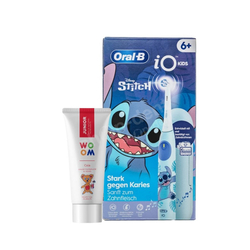 Zestaw ORAL-B iO Series Kids 6+ Stitch Szczoteczka dla dzieci z etui i pasta WOOM Junior Cola 