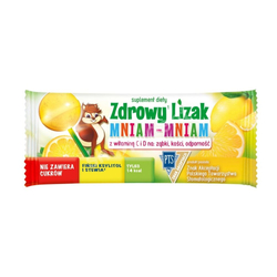 Zdrowy lizak Mniam-Mniam o smaku cytrynowym (kulka) 1 sztuka