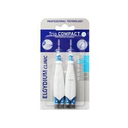 ELGYDIUM Clinic Trio Compact ISO 111 - szczoteczki międzyzębowe 6 sztuk (0,8 mm) + 2 uchwyty, wąskie