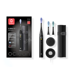 Oclean X Ultra 20 Black SET Szczoteczka soniczna z 3 końcówkami i etui