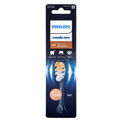 PHILIPS Sonicare A3 Premium All-in-One Prestige Black HX9094/88 czarne końcówki do szczoteczki sonicznej 4 sztuki
