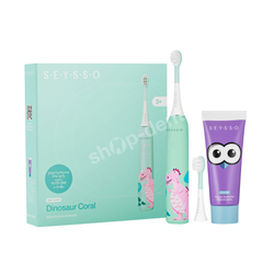 Zestaw SEYSSO Kids Dinosaur Coral szczoteczka soniczna i pasta Kids