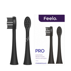 Feelo PRO Black Standard Końcówki do szczoteczki sonicznej Feelo PRO czarne 2 sztuki