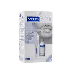 Zestaw Vitis Whitening pasta do zębów i płyn do płukania jamy ustnej