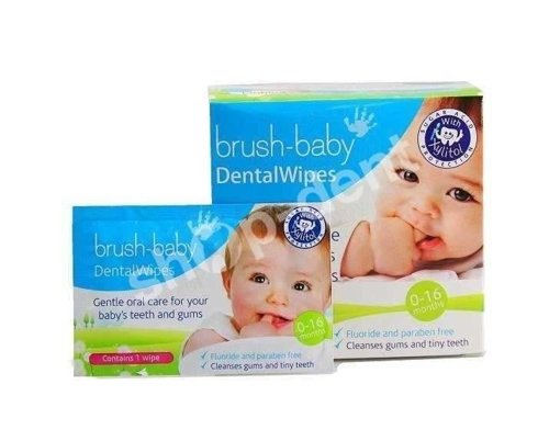 BRUSH-BABY Dental Wipes - Gaziki dla dzieci na palec z ksylitolem 28 szt.