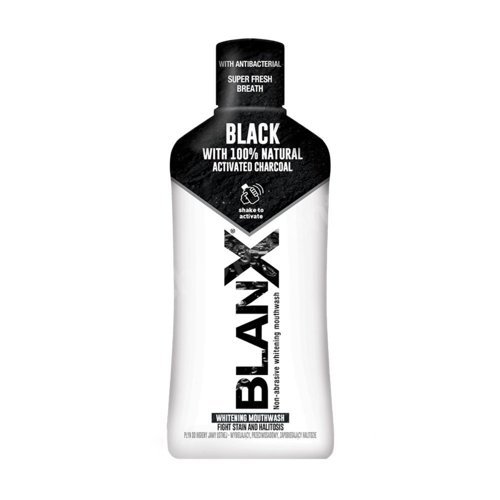 BlanX Black z aktywnym węglem wybielająco-odświeżający płyn do płukania jamy ustnej 500 ml