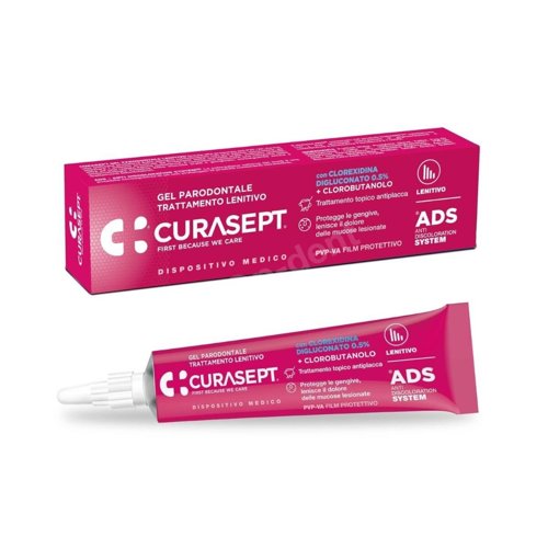 CURASEPT ADS350 SOOTHING - Żel leczniczy łagodzący na dziąsła z chlorheksydyną 0,5% + Chlorobutanol 30 ml