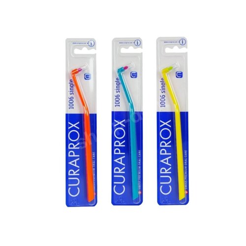 Curaprox CS 1006 - Szczoteczka jednopęczkowa doskonała do aparatów, implantów oraz przestrzeni za trzonowcami