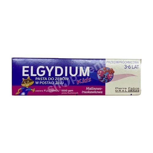 ELGYDIUM Kids Pasta do zębów mlecznych 3-6 lat o smaku malinowo-truskawkowym 50 ml