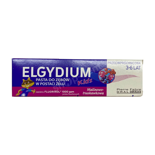 ELGYDIUM Kids Pasta do zębów mlecznych 3-6 lat o smaku malinowo-truskawkowym 50 ml