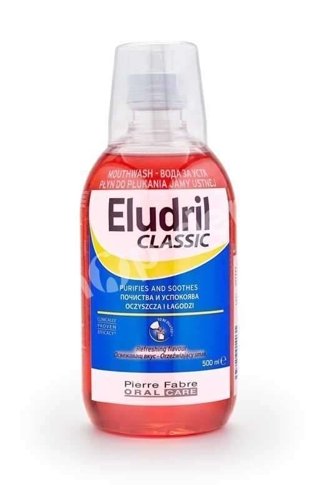 ELUDRIL Classic - Płyn do płukania jamy ustnej z chlorheksydyną 0,10% 500 ml