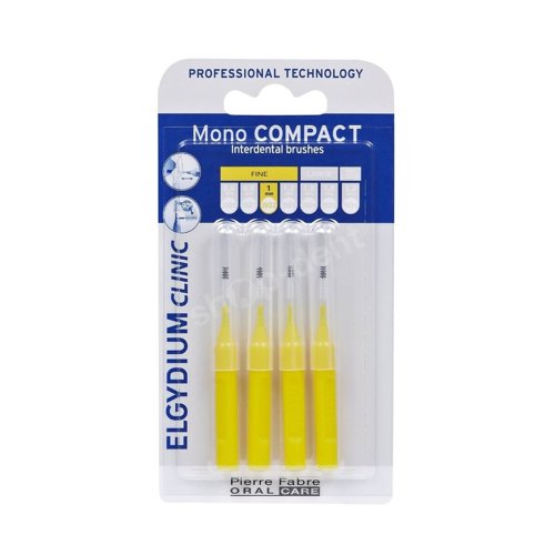 Elgydium Clinic Mono Compact ISO 2 (ŻÓŁTE) Fine - szczoteczki międzyzębowe 1,0 mm 4 sztuki