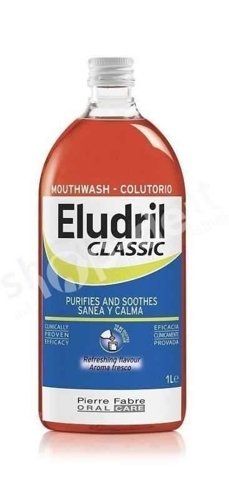 Eludril Classic - płyn do płukania jamy ustnej z chlorheksydyną 0,1% - duża butelka 1L