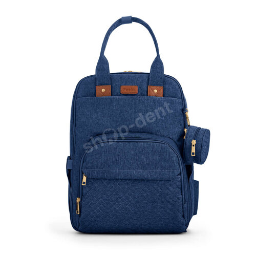 Feelo Mom Backpack Blue plecak dla mamy do wózka z matą do przewijania niebieski