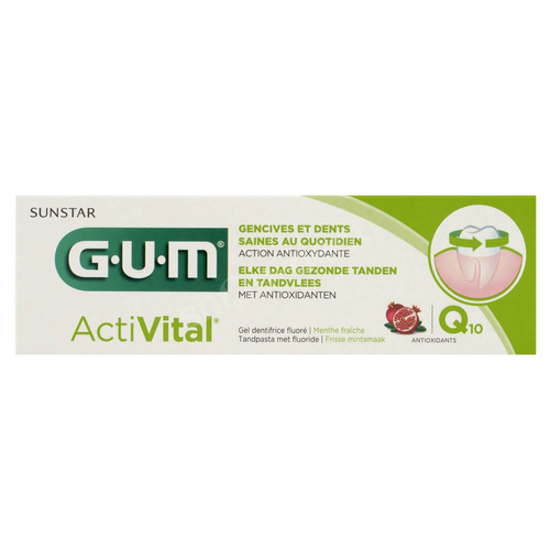 GUM Butler 6050 ActiVital - pasta wspierająca zdrowie dziąseł z koenzymem Q10 i wyciągiem z granatu (75 ml)