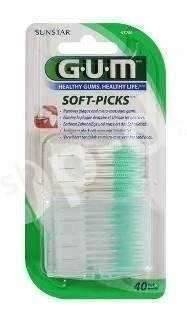 GUM Butler Soft-Picks - Elastyczne wykałaczki z delikatną, gumową końcówką 40szt