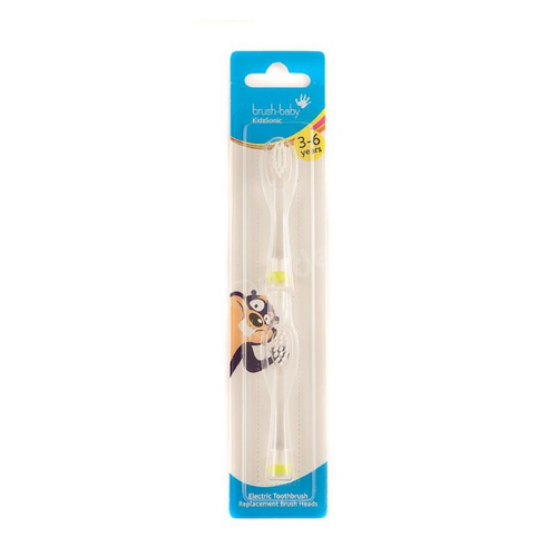 Końcówki BRUSH-BABY KidzSonic 3-6 lat 2 szt. do szczoteczki sonicznej dla dzieci BRUSH-BABY