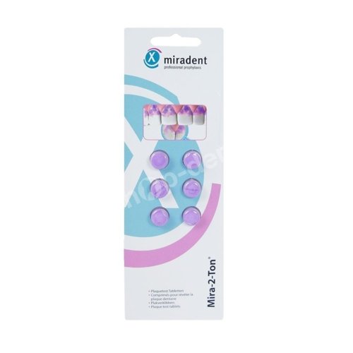 Miradent Mira-2-Ton - Fioletowe tabletki barwiące zęby 6 sztuk