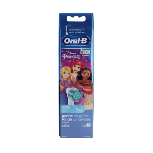 ORAL-B Kids 3+ Princess Extra Soft końcówki do szczoteczek elektrycznych dla dzieci 2 sztuki