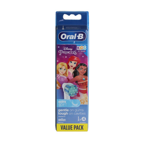 ORAL-B Kids 3+ Princess Extra Soft końcówki do szczoteczek elektrycznych dla dzieci 4 sztuki