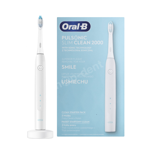 ORAL-B Pulsonic Slim Clean 2000 White Szczoteczka soniczna z dwoma trybami pracy