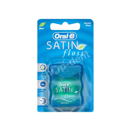 ORAL-B Satin Floss - Nić dentystyczna miętowa, odporna na strzępienie, rozciąganie i zrywanie 25m