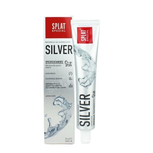 SPLAT Special SILVER antybakteryjna i intensywnie odświeżająca pasta do zębów bez fluoru 75 ml