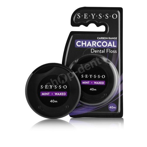 Seysso Carbon - Czarna nić dentystyczna z aktywnym węglem 40 m