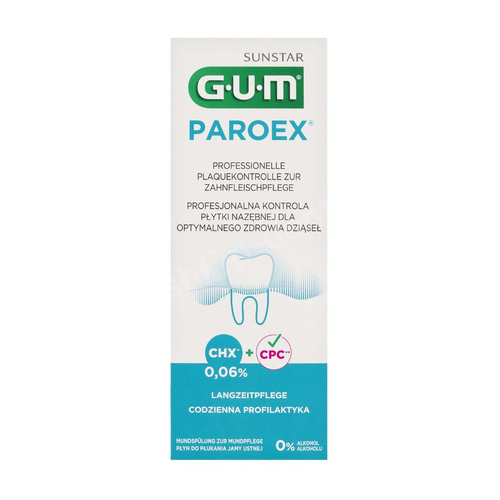 Sunstar GUM ParoeX - Płyn do codziennego stosowania z chlorheksydyną 0,06% na dziąsła  500ml