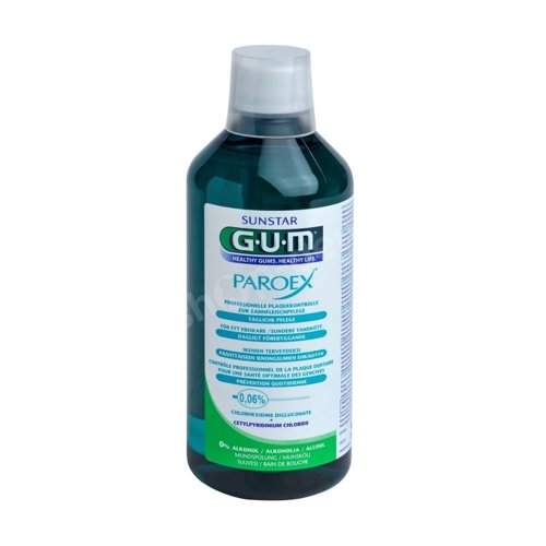 Sunstar GUM ParoeX - Płyn do codziennego stosowania z chlorheksydyną 0,06% na dziąsła  500ml