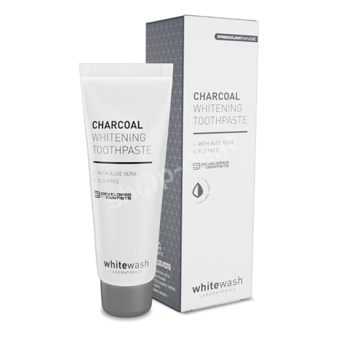 WHITEWASH PR02 Premium Range Charcoal Whitening wybielająca pasta do zębów z aktywnym węglem 75ml