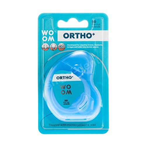 WOOM Ortho+ Nić dentystyczna do aparatów orotodontycznych 50 odcinków