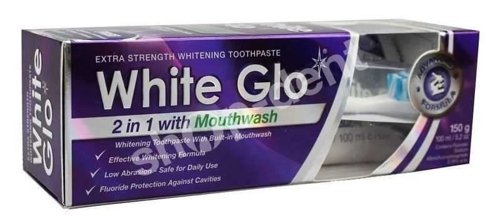 White Glo 2in1 Whitening with Mouthwash Toothpaste - Wybielająca formuła pasty i płynu 100 ml