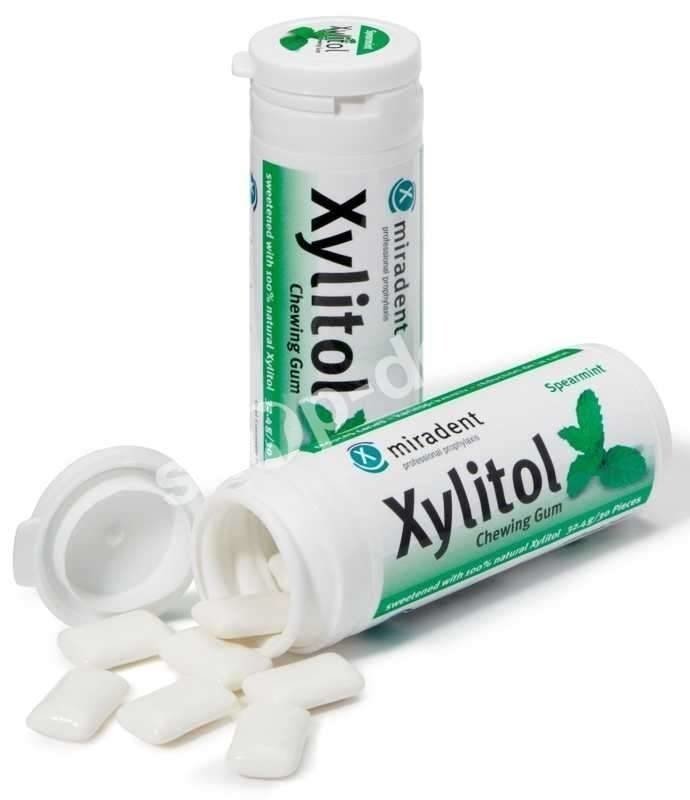 Xylitol Miradent Chewing Gum - Gumy do żucia  przeciw próchnicy 30szt - Łagodnie miętowa