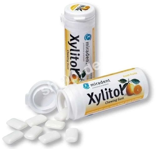 Xylitol Miradent Chewing Gum - Gumy do żucia  przeciw próchnicy 30szt - Owocowa [OSTATNIE SZTUKI]