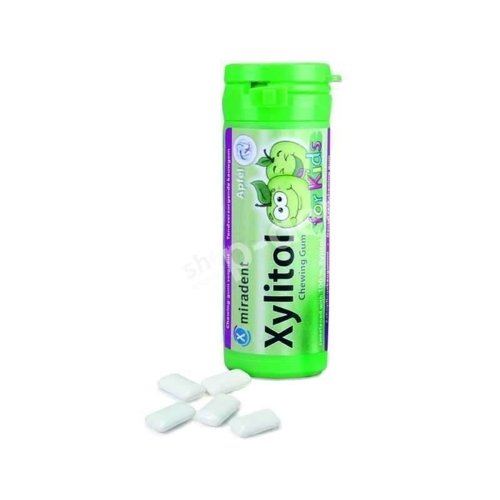 Xylitol Miradent Chewing Gum for Kids Apple - Gumy do żucia  przeciw próchnicy dla dzieci 30 szt [OSTATNIE SZTUKI]