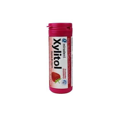 Xylitol Miradent Chewing Gum for Kids Strawberry - Truskawkowe gumy do żucia  przeciw próchnicy dla dzieci 30 szt